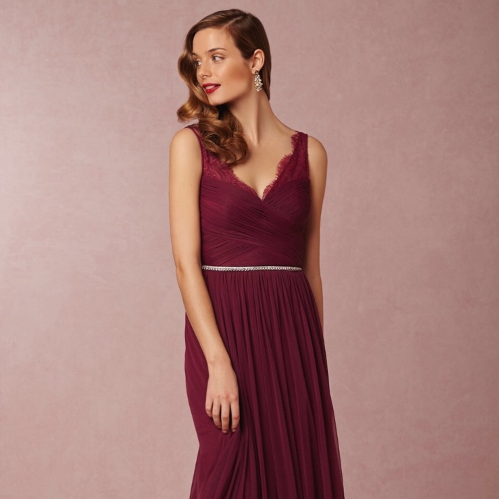 BHLDN Fleur Dress • Black Cherry • Size 6
